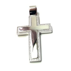 925 stamped solid Korean Sterling silver cross pendant